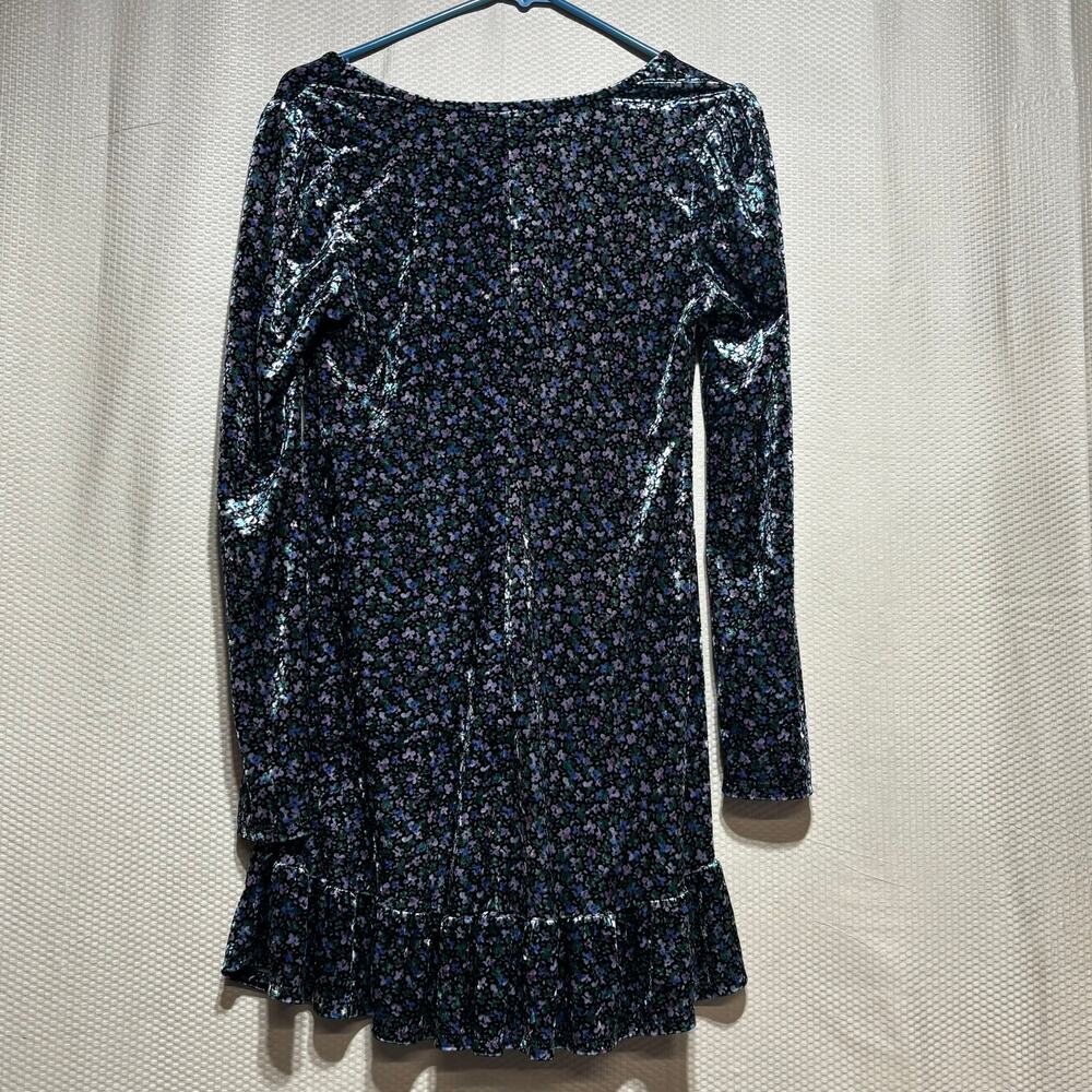 Wild Fable Size Small Long Sleeve Ditzy Floral Velvet Mini Dress - Picture 8 of 8